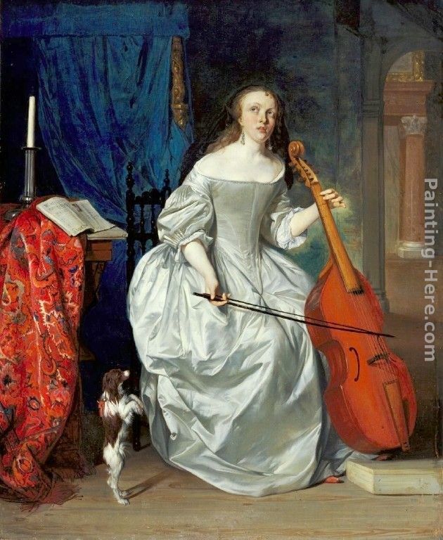 Gabriel Metsu Woman Playing the Viola da Gamba